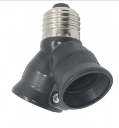 Патрон-переходник прямой Ecola Base Е27/2хЕ27 Черный фото Патрон-переходник прямой Ecola Base Е27/2хЕ27 Черный картинка